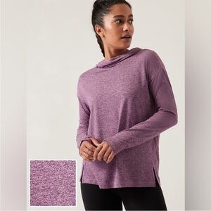 Athleta Sweatshirt Women Uptempo Il Hoodie
Size Large Stretch Plum Heather